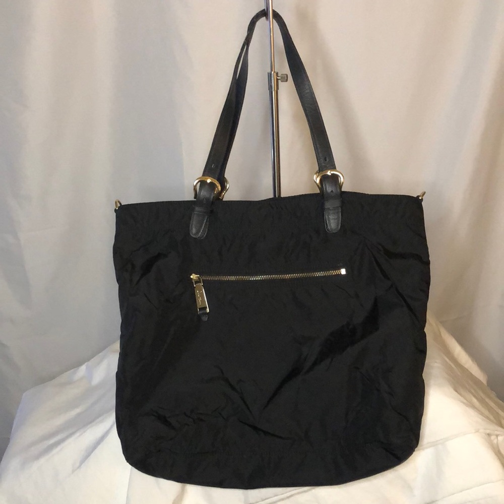 COLE HAAN black nylon large tote handbag.